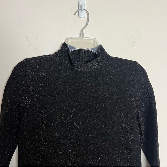 Ganni Baxter Glitter High Neck Midi Fit and Flare Dress - Picture 2 of 11